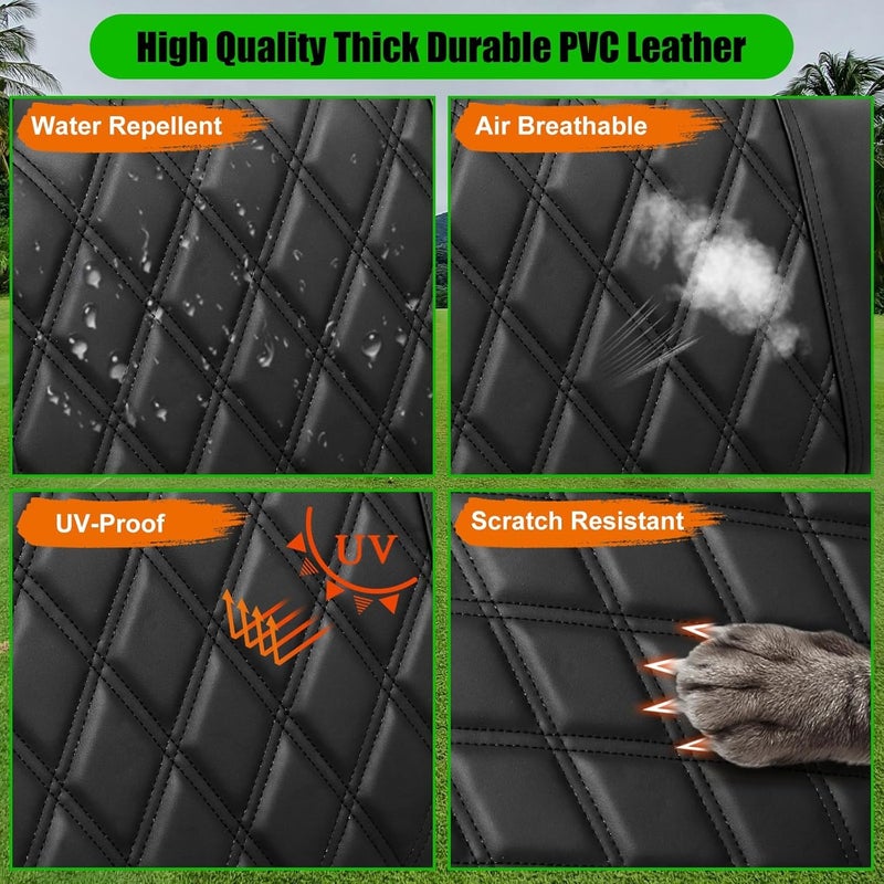 LEAPGOMAX Club Car DS Pre-2000 Golf Cart Seat Cover Thick Premium Marine Leather Made with Custom Diamond Stripe Soft Comfortable/Anti-Scratch/Anti-Fading/NO Stapler Required - Image 4